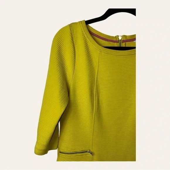 0506W.. BODEN‎ BLOUSE 3/4 SLEEVES LIME YELLOW IN COLOR ZIPPERED POCKETS - Picture 4 of 12